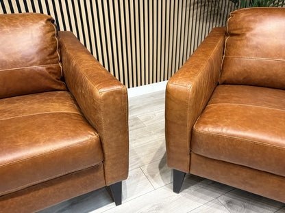John Lewis BAILEY Style Leather 3 + 2 Seater Sofas, Armchair + Stool - RRP £4648