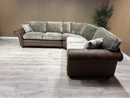 Oakfurnitureland DARWIN 2 Corner 2 Large Fabric Corner Sofa - RRP £2899