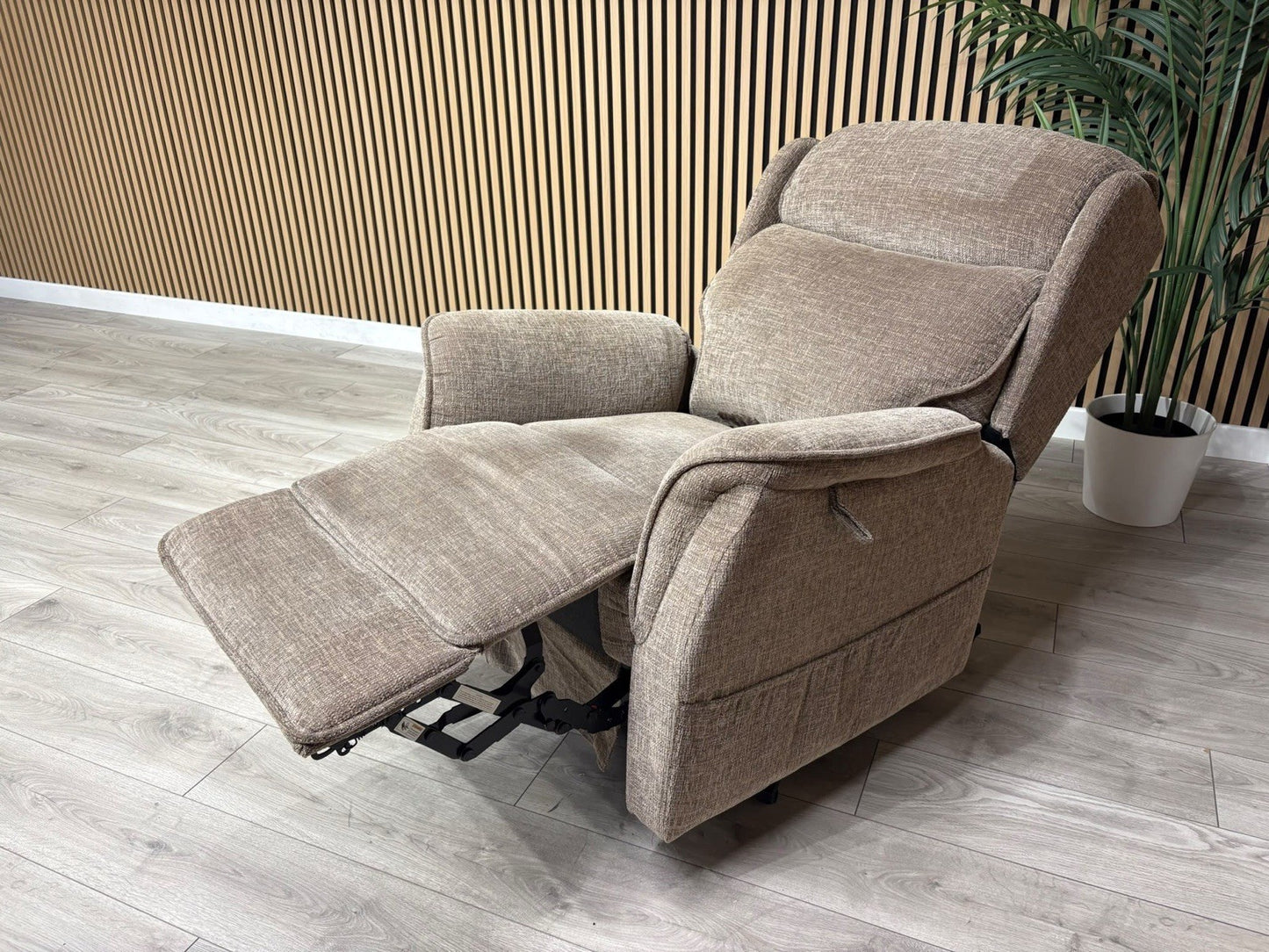 Furniture Village Fabric Rise & Recline Armchair, Mocha RRP £1499