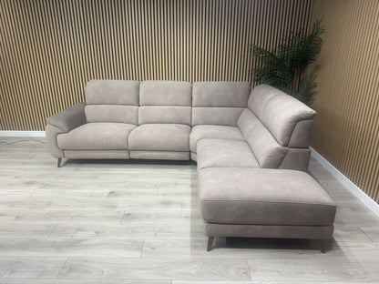 Furniture Village MOET Style Fabric RHF Chaise Power Recliner Corner Sofa