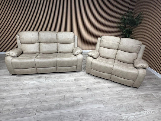 Boston Fabric 3 + 2 Seater Sofa Set, Manual Recliners - RRP £1999