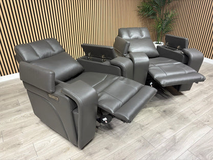 SCS Adstock x2 Leather Power Recliner Chairs with Power Head Tilt RRP £2258