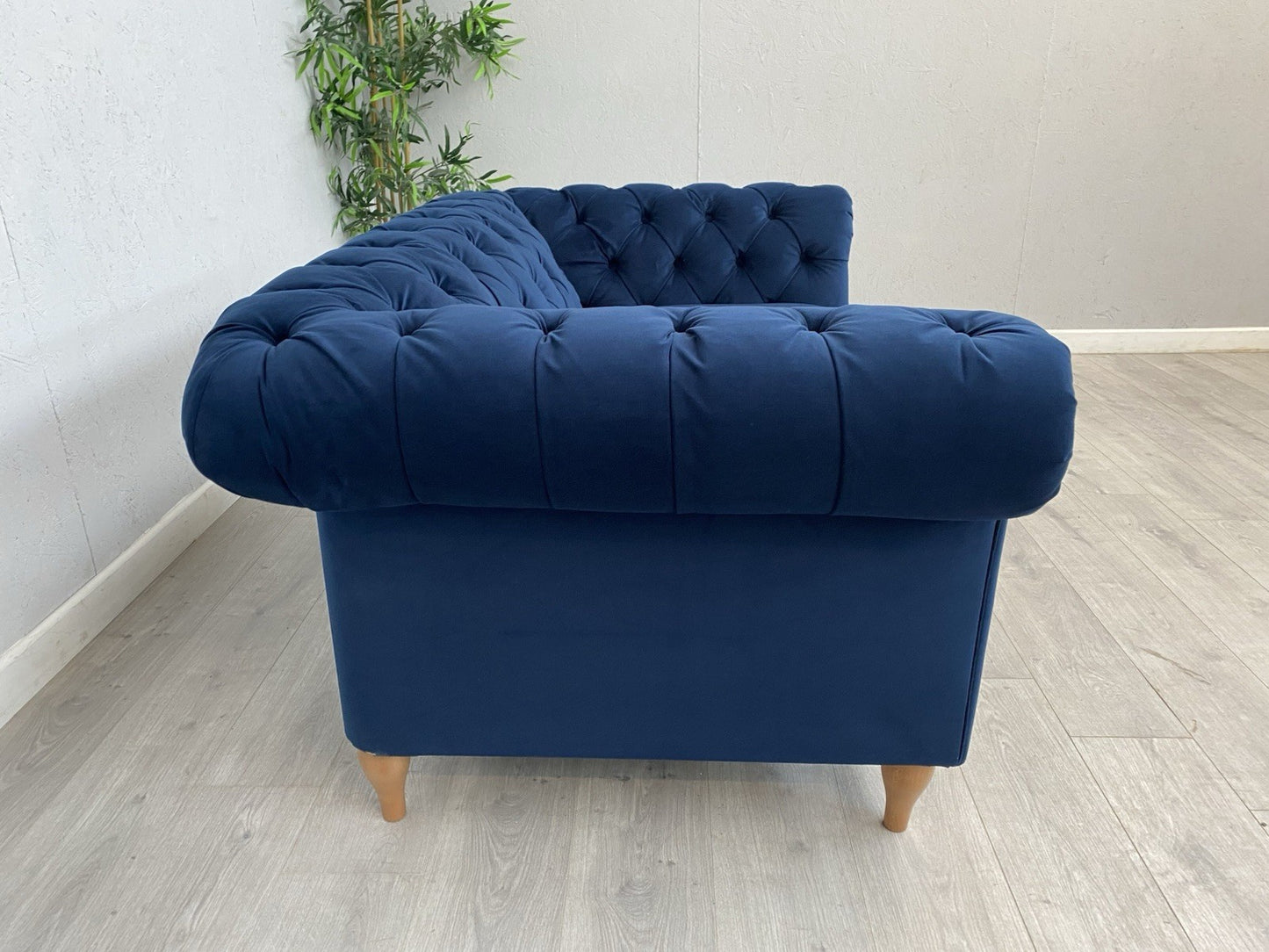 John Lewis - CROMWELL Chesterfield Fabric 2 Seater Sofa, Plush Navy - RRP £1,349