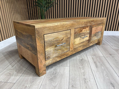 NEXT Sample - Cuba Mango Wood 3 Drawer Coffee Table - RRP: £695