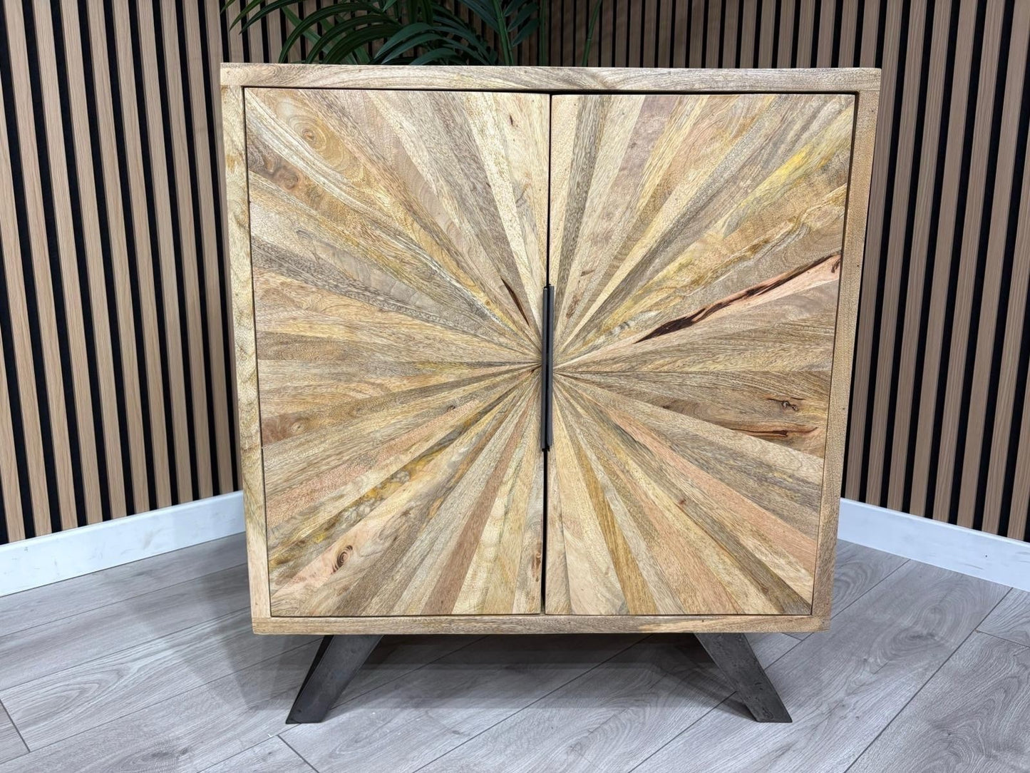 NEXT Sample - Geo Mango Wood Hall Cabinet - RRP: £895