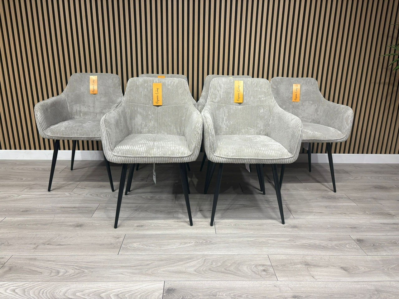 NEXT Sample - Light Grey Corduroy Dining Chairs