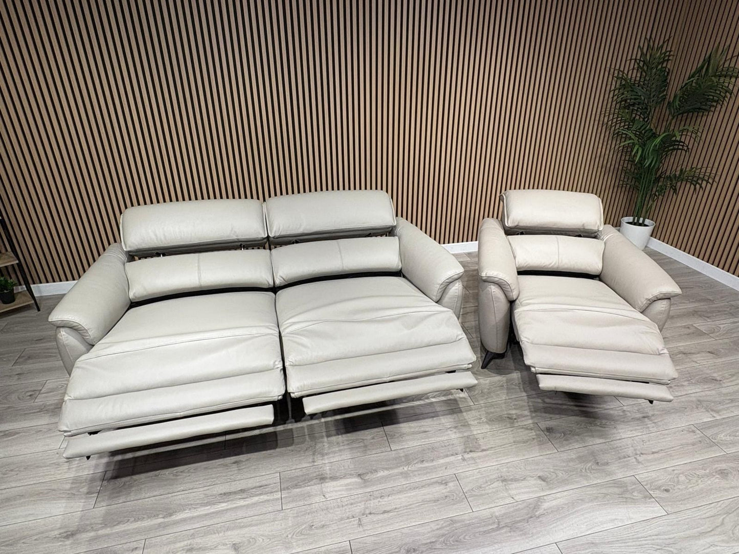 Furniture Village JUDE Style Leather 3 Seater Sofa + Armchair Set - RRP £4,490