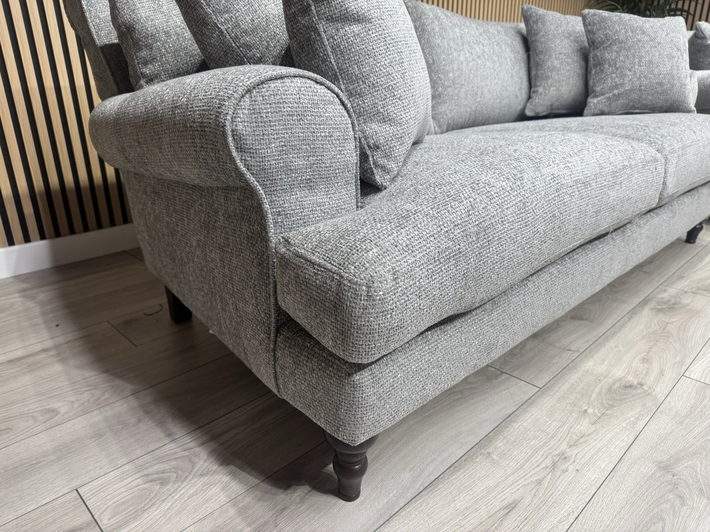 Laura Ashley LYNDEN Style Fabric 3 Seater + 2 Seater Sofa Set, Grey - RRP £2,700