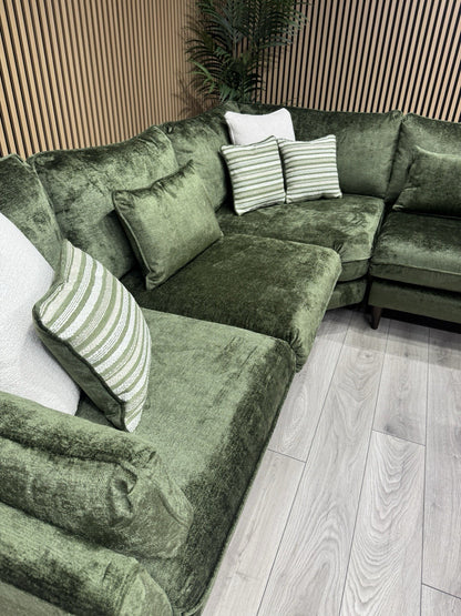 Very Home Sanremo Fabric Corner Group Sofa ( 2c2 )  Olive RRP £3199