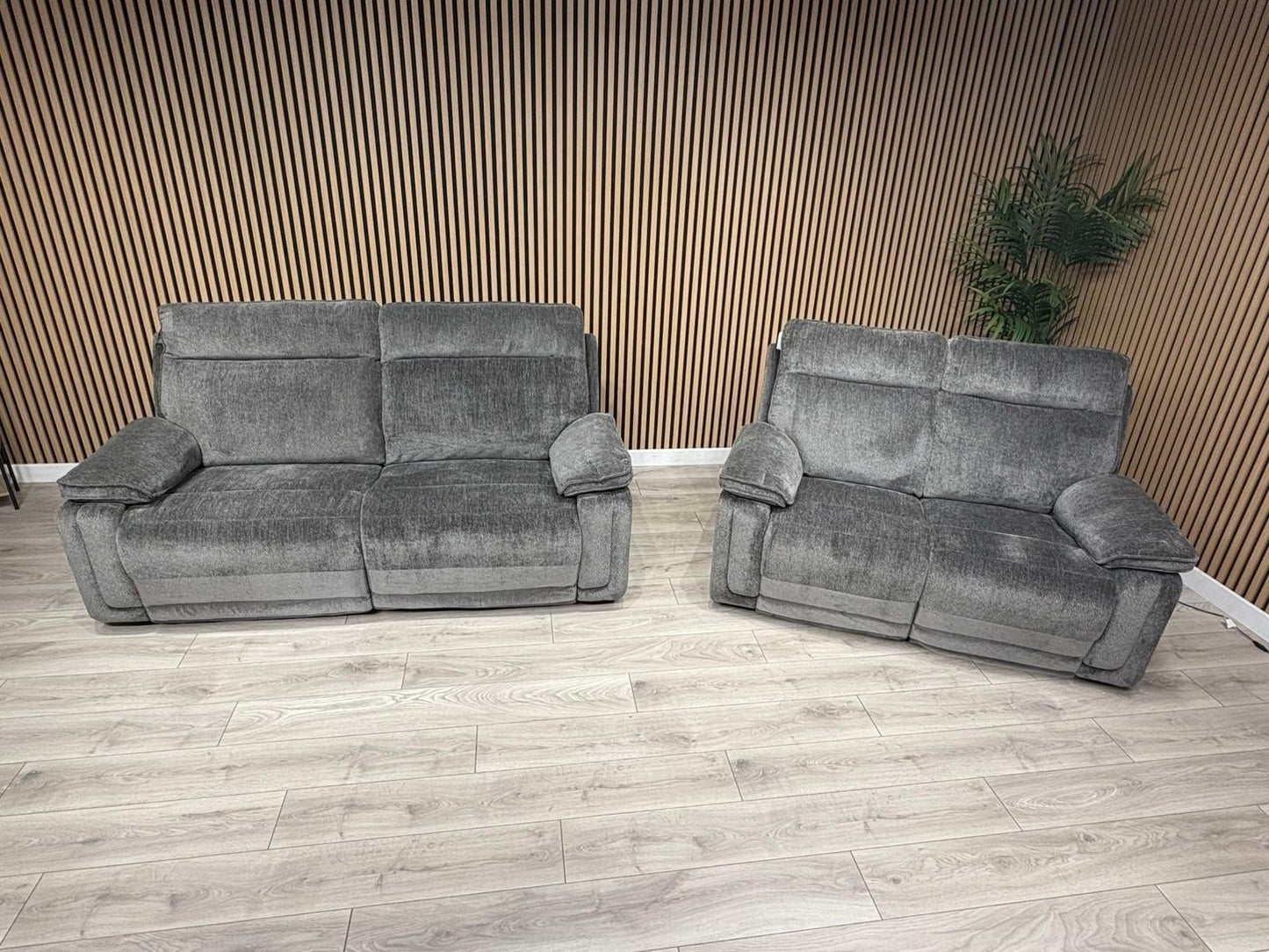 DFS Sample - Cadenza Style Fabric 3 + 2 Seater Power Sofa Set - RRP £2898