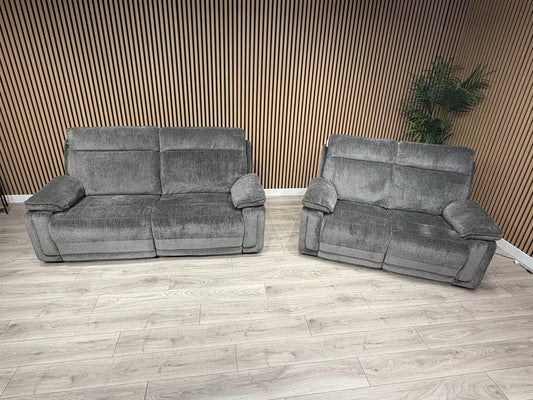 DFS Sample - Cadenza Style Fabric 3 + 2 Seater Power Sofa Set - RRP £2898