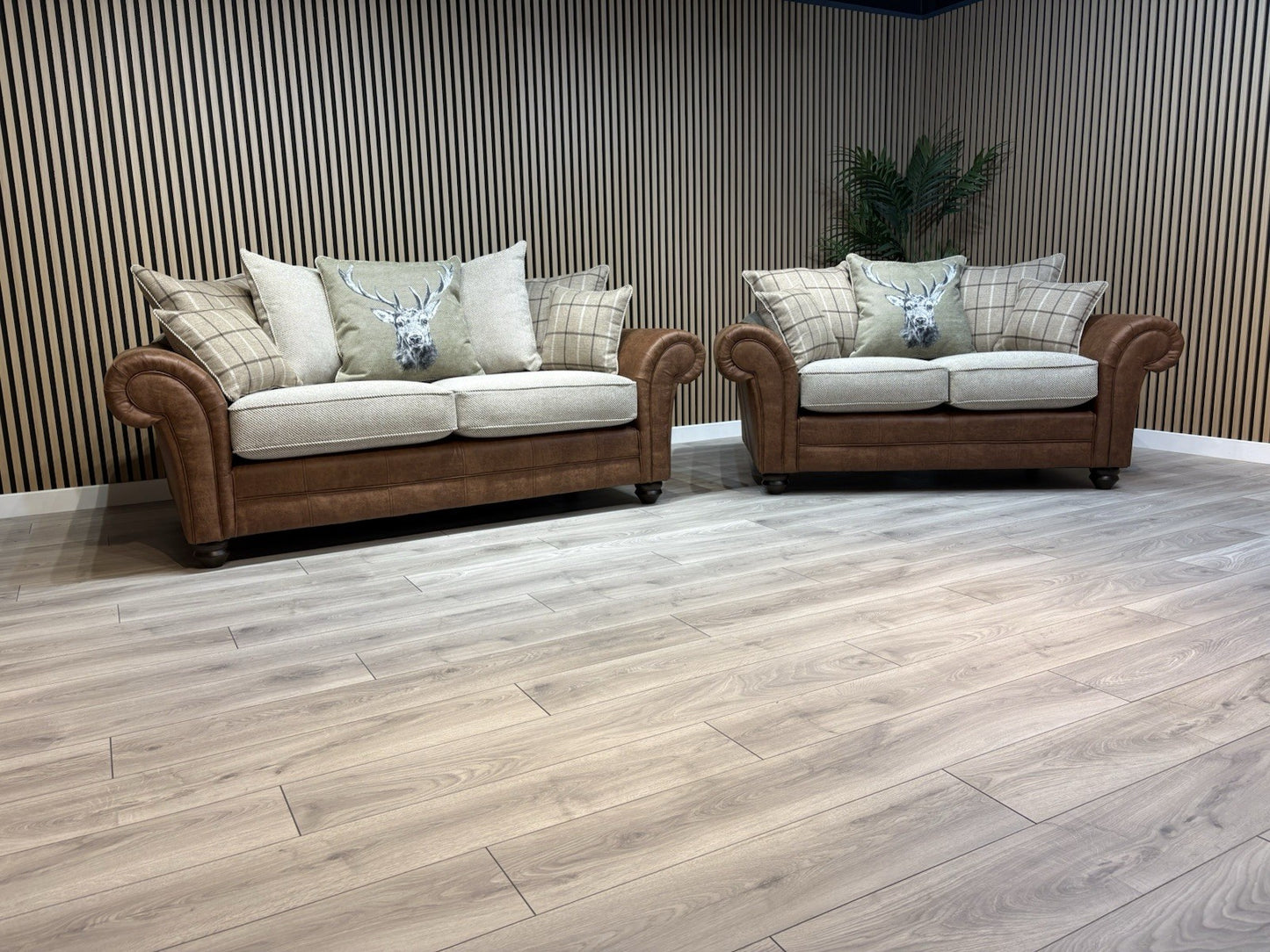 DARWIN Fabric Scatter Back 3 Seater + 2 Seater Sofa Set - RRP £2,598