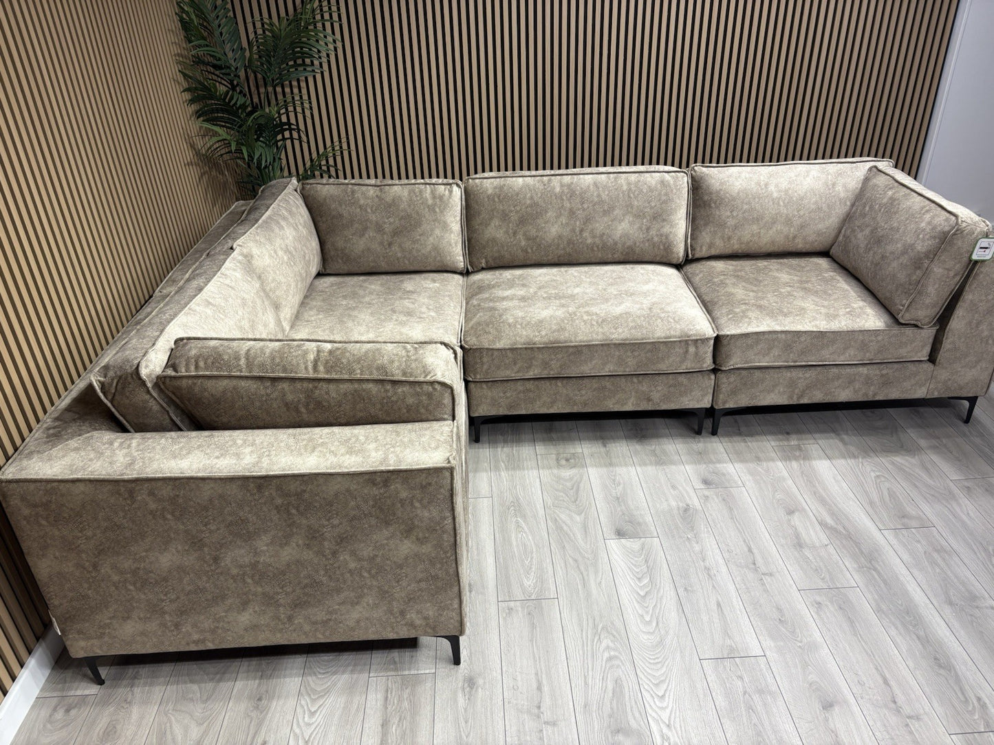 ELIJAH Modular Premium Fabric Corner Sofa, Mink - RRP £3,799