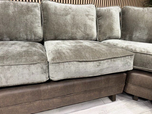 Oakfurnitureland DARWIN 2 Corner 2 Large Fabric Corner Sofa - RRP £2899