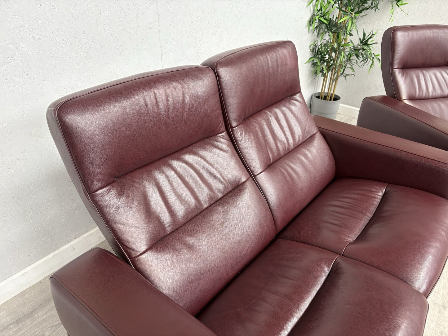 Stressless WAVE Leather High Back 2 Seater Sofa + Armchair  - RRP £4,998