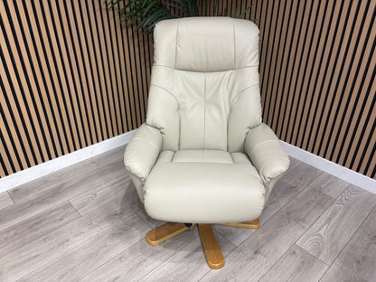 Relaxed Swivel Recliner Chair + Footstool RRP £1099