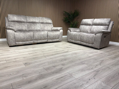 Furniture Village Fabric Power Recliner 3 Seater + 2 Seater Sofa Set - RRP £2590
