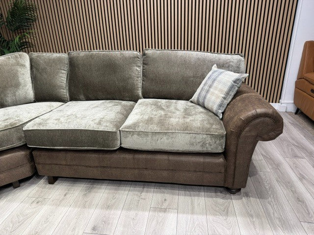 Oakfurnitureland DARWIN 2 Corner 2 Large Fabric Corner Sofa - RRP £2899