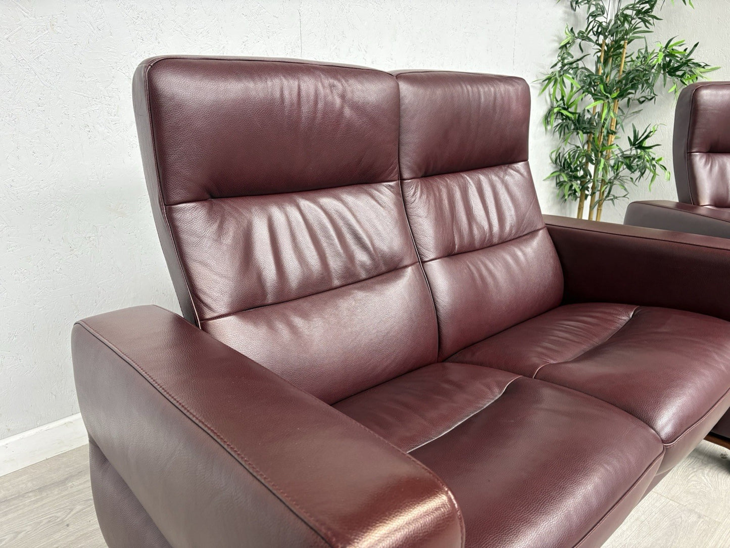 Stressless WAVE Leather High Back 2 Seater Sofa + Armchair  - RRP £4,998