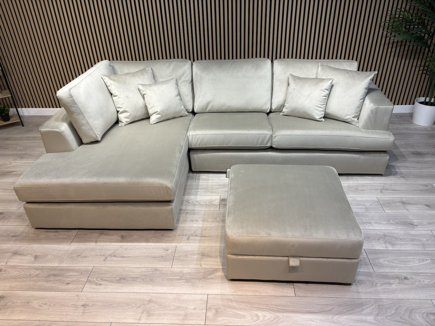 NEXT - STRATUS Fabric LHF Corner Chaise Sofa + Footstool - RRP £2,698