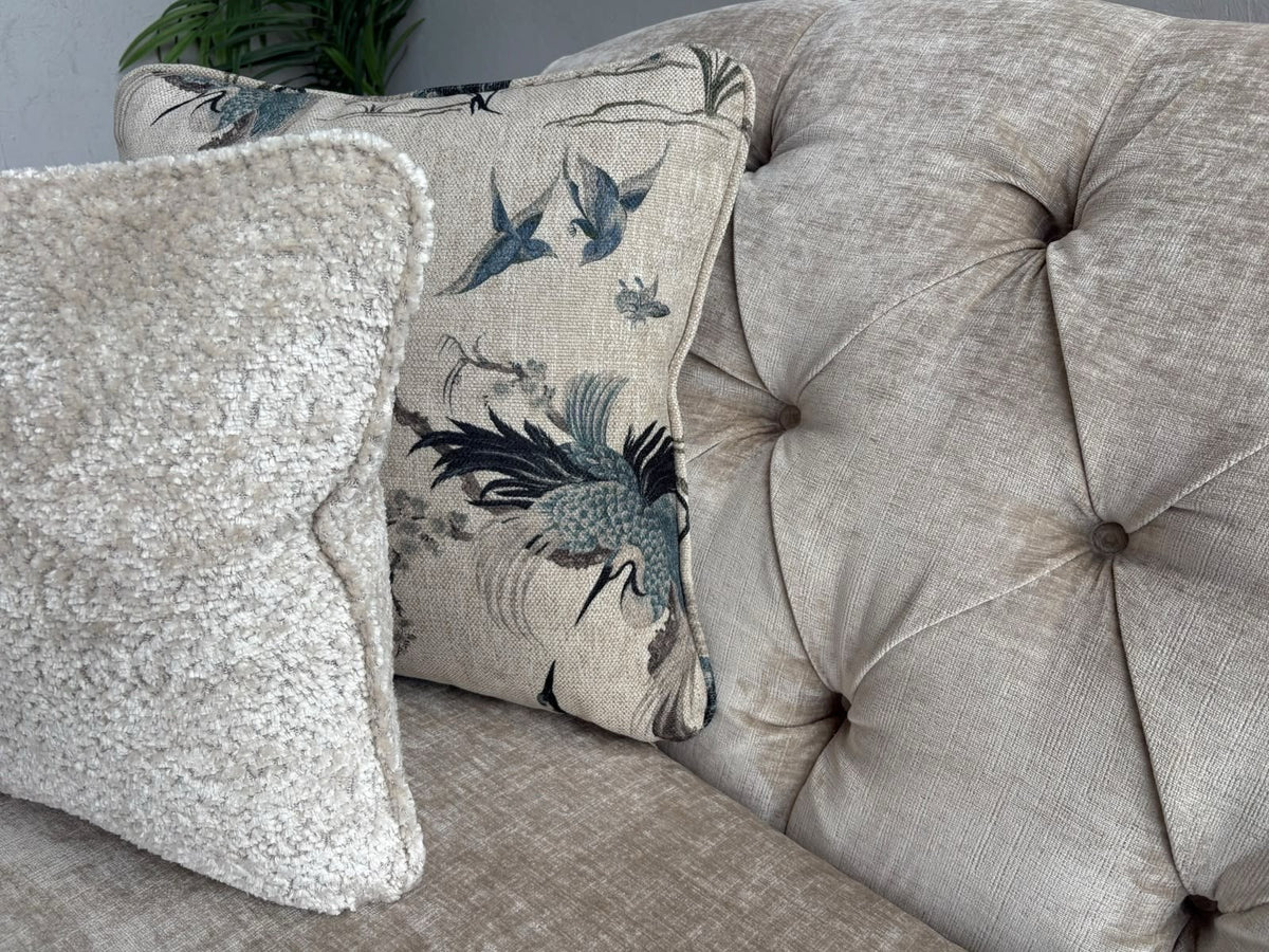 Alexander & James Fabric 3 Seater Button Back Sofa + Love Chair - RRP £3,298