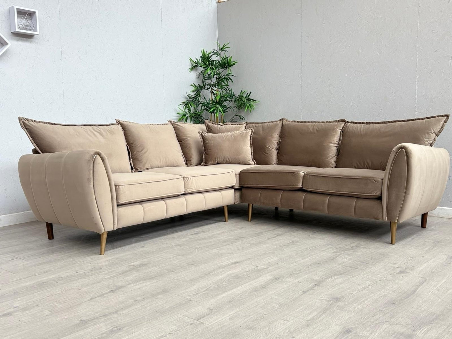 Sofology - GABRIELLE Style Fabric 2 Corner 2 Sofa, Latte - RRP £2,599