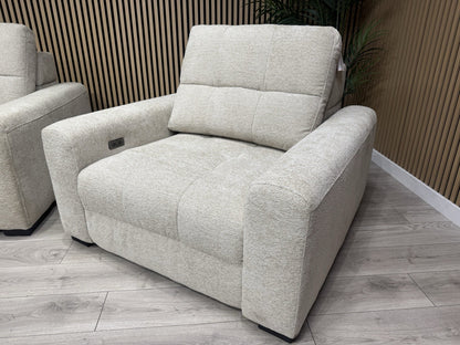 DFS Una 3 Seater Sofa + Love Chair Power Slider Set RRP £2398