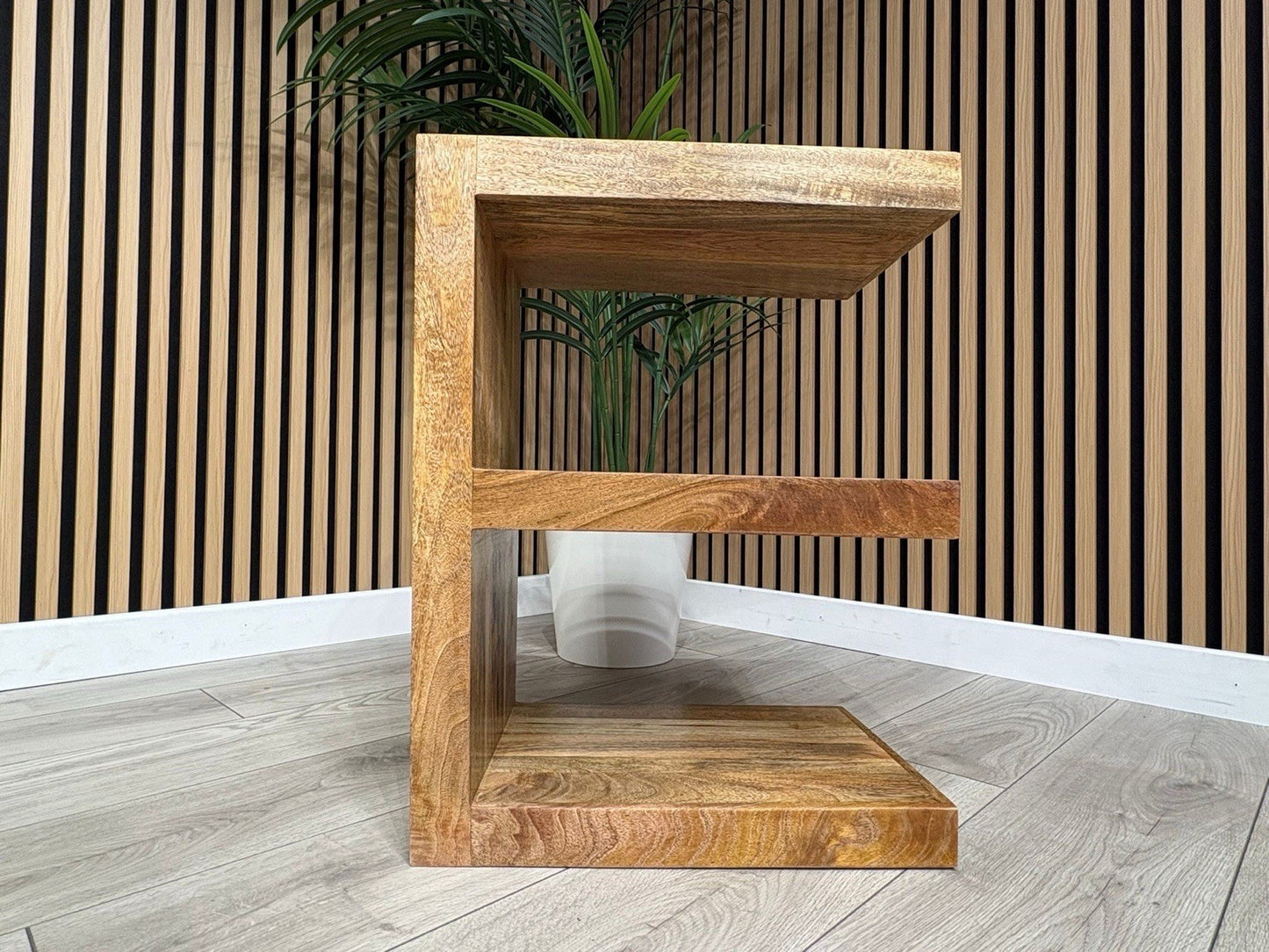 NEXT Sample - Cuba Mango Wood E Shape Shelving Unit - RRP: £459