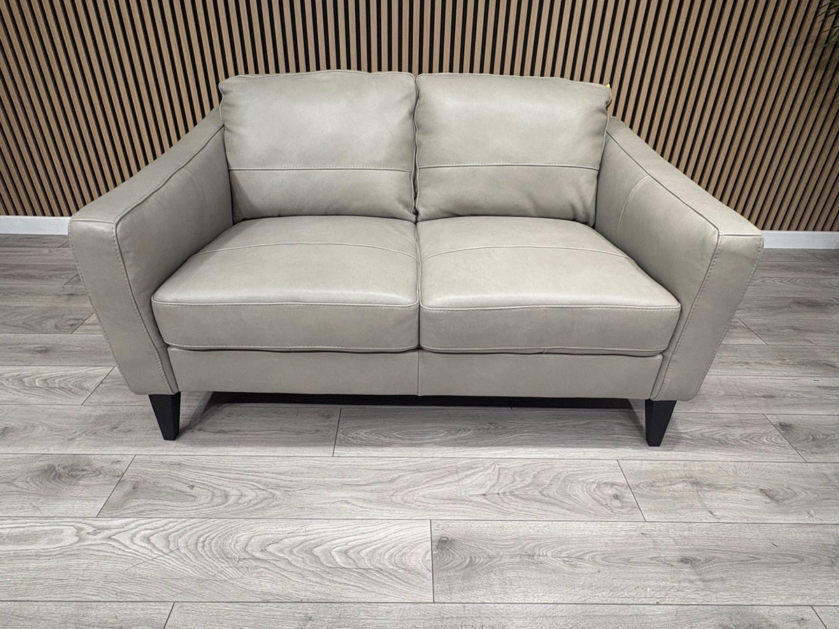 John Lewis BAILEY Style 2 Seater Stone Leather Sofa RRP £1695