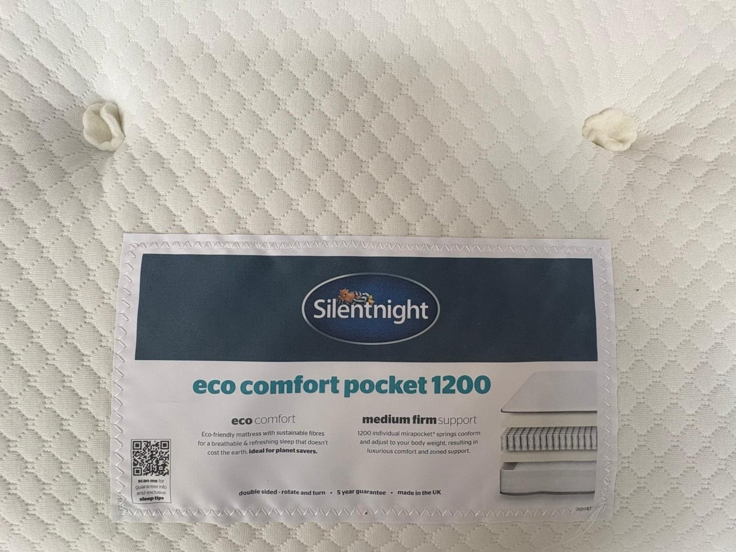 Silentnight Eco Comfort 1200 Pocket 6ft Superking Mattress - RRP £1,099