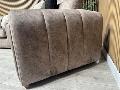DEVINE Glamour Large Fabric 4 Seater Sofa, Chocolate - RRP £1395