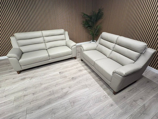 John Lewis Sample BELLA Leather Sofa, Pearl - Different Combinations Available