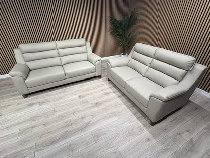 John Lewis Sample BELLA Leather Sofa, Pearl - Different Combinations Available
