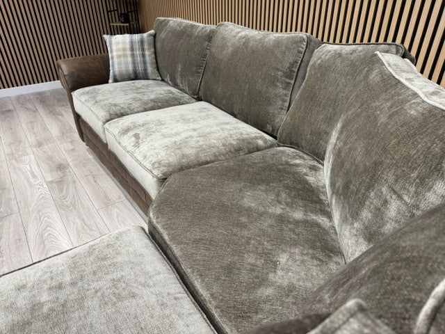 Oakfurnitureland DARWIN 2 Corner 2 Large Fabric Corner Sofa - RRP £2899