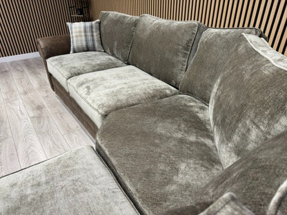 Oakfurnitureland DARWIN 2 Corner 2 Large Fabric Corner Sofa - RRP £2899