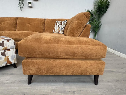 Sofology HALSTON Style Fabric RHF Chaise Corner Sofa + Foostool - RRP £2,898