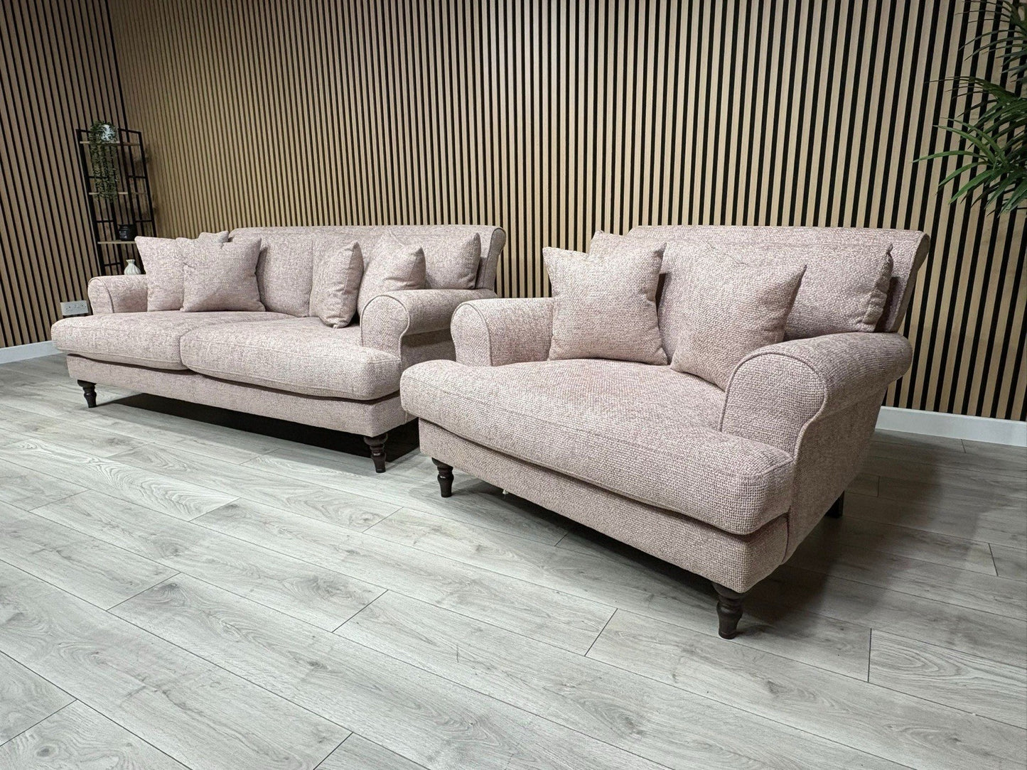 Laura Ashley LYNDEN Style Fabric 3 Seater Sofa + 1 Snuggle Chair - RRP £2895