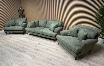 Laura Ashley LYNDEN Style Fabric 3 Seater Sofa + 2 x Armchairs Set - RRP £3695