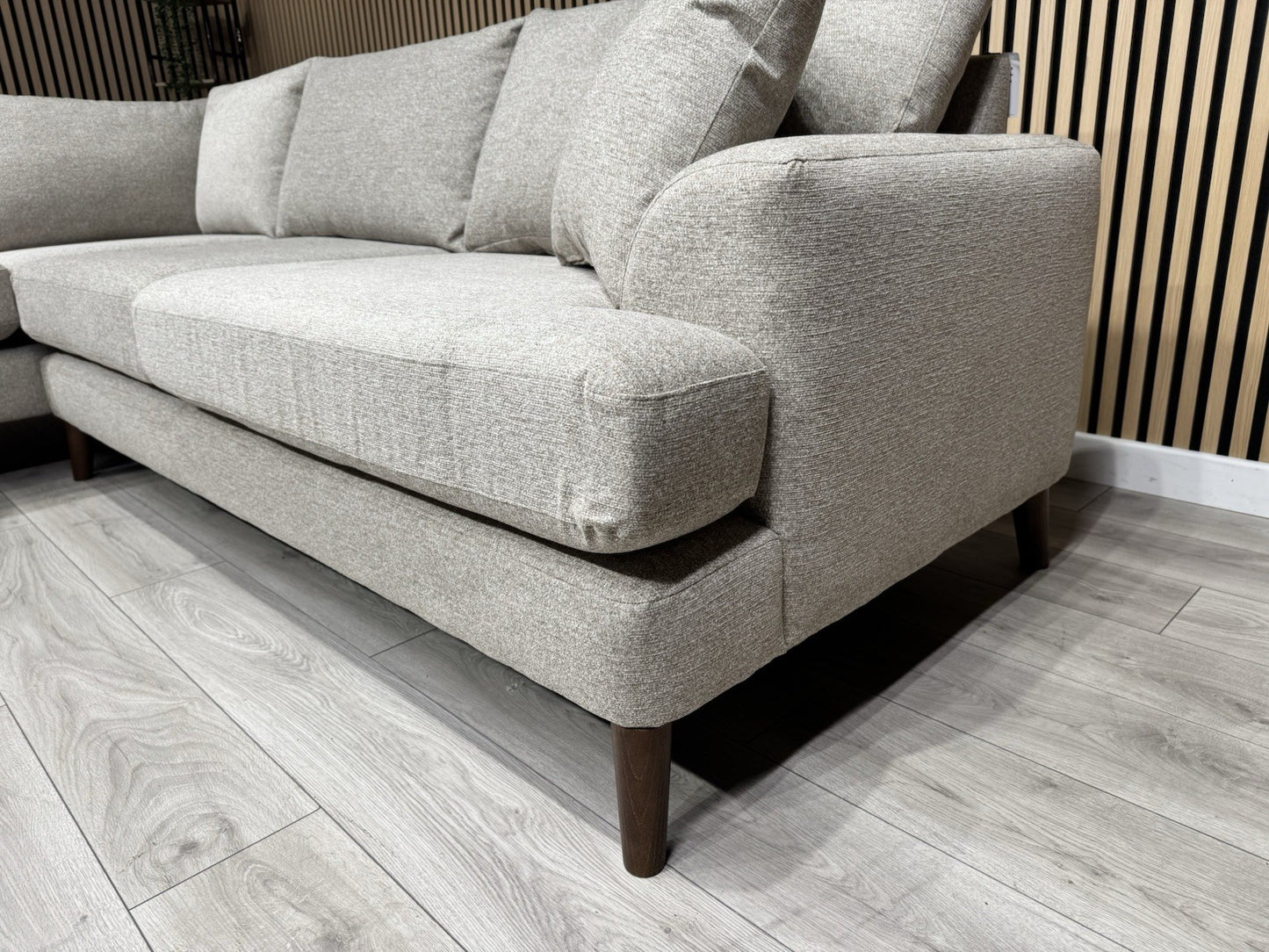 NEXT - Parker Fabric LHF Corner Sofa, Tweedy Chenille Mid Natural - RRP £2,275