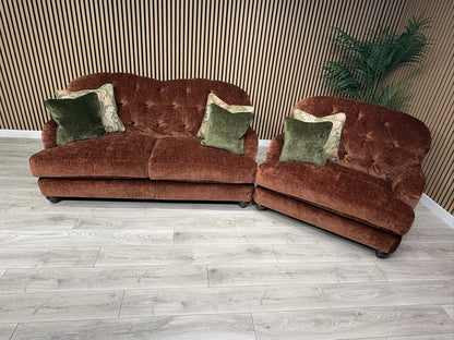 Alexander & James 3 Seater Button Back Sofa + Love Chair, RRP: £2895