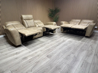 DFS 3 Seater + 2 Seater Fabric Power Recliner Sofa Set - RRP £3698