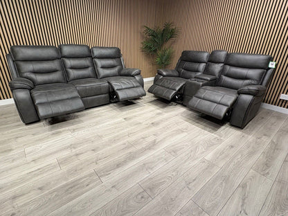 DFS Vinson Fabric 3+2 Seater Power Recliner Sofa Set + Console  - RRP £3899