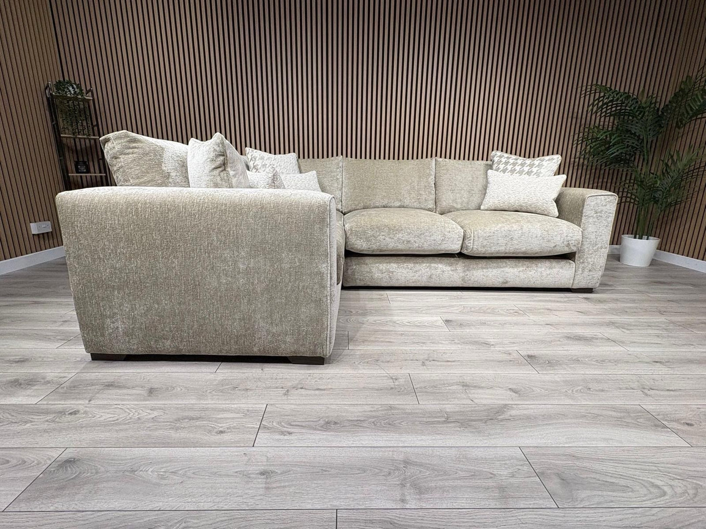 Ashley Manor ADISA Fabric LHF Corner Sofa Set, Pebble - RRP £2,999