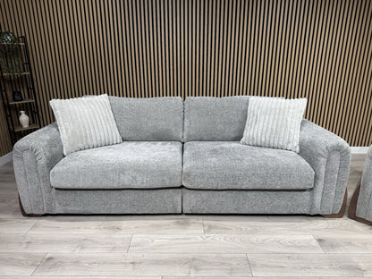 Charlie 4 Seater + Armchair Fabric Sofa Set, Grey - RRP £3098