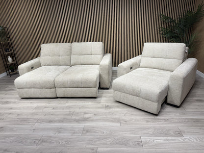 DFS Una 3 Seater Sofa + Love Chair Power Slider Set RRP £2398