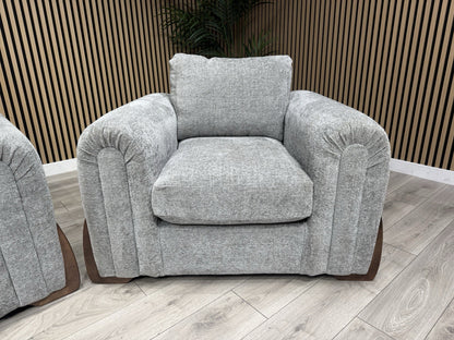 Charlie 4 Seater + Armchair Fabric Sofa Set, Grey - RRP £3098
