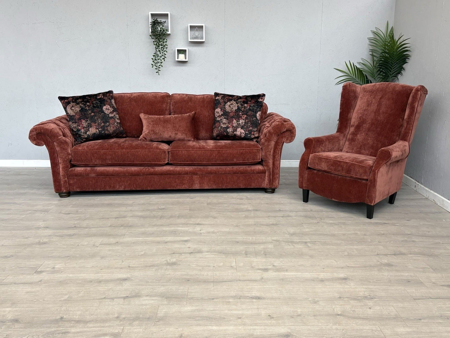 Victoria Fabric 4 Seater Sofa + Wingback Chair Set - RRP £3598