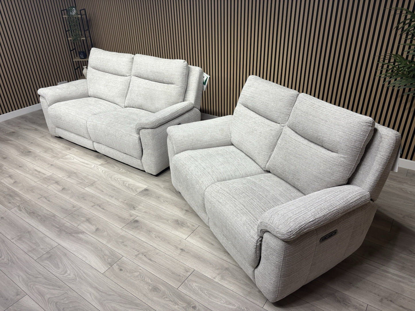 NAVONA 3 Seater + 2 Seater Fabric Sofa Set, Power Recliners - RRP £3,298
