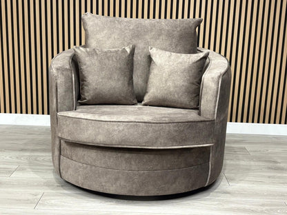 DFS - CHERISHED Style Fabric Swivel Armchair, Formal Back - RRP £949