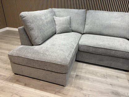 CARNABY Premium Fabric U Shaped Corner Chaise Sofa + Footstool - RRP £1,999